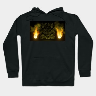 Mysterious Celtic Knot Engraving with Flames Hoodie